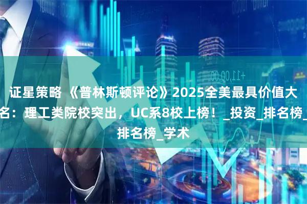 证星策略 《普林斯顿评论》2025全美最具价值大学排名：理工类院校突出，UC系8校上榜！_投资_排名榜_学术